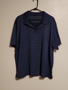 Haggar  Men's XL Cool 18  Performance Collar Polo Dark Blue Excellent Cond Golf